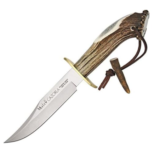 MUELA CAZ-16 Crown Stag Handle Bowie Knife with Leather Sheath
