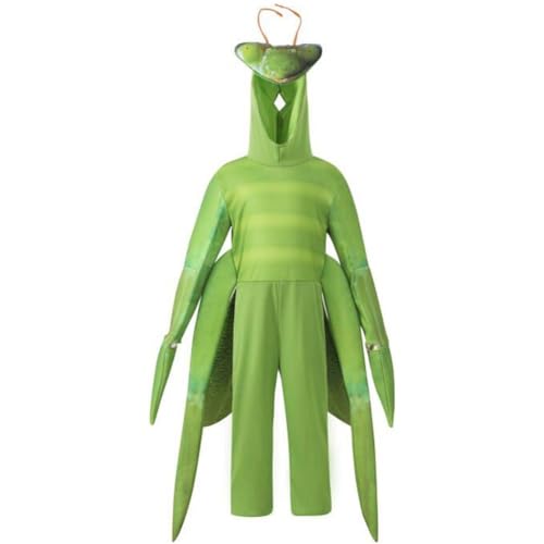 Muteitt Costume De Mante Religieuse pour Enfants, Tenue D'insecte d'halloween, Combinaison De Mante Religieuse Verte pour Garçons Filles, Fête De Cosplay d'halloween