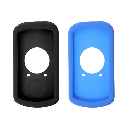 eMagTech Lot de 2 Étuis en Silicone Compatible avec Garmin Edge 1030/1030 Plus Vélo GPS Housse de Protection Anti-Chute Peau Vélo GPS Accessoires de Remplacement Noir Et Bleu