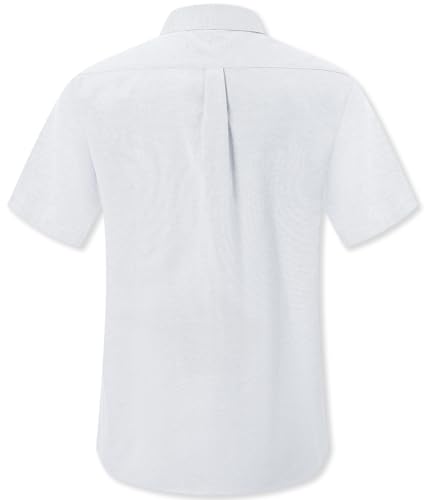 Image of SANGTREE Men & Boy Striped Multicolor Oxford Cotton Shirt,Comfortable Fit,Short Sleeve Collared Shirt