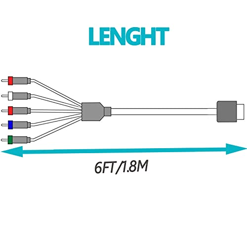 6Ft Av Component Cable For Nintendo Wii/Wii U Rca Audio Video Hd Cord-1 Pack #TOP4