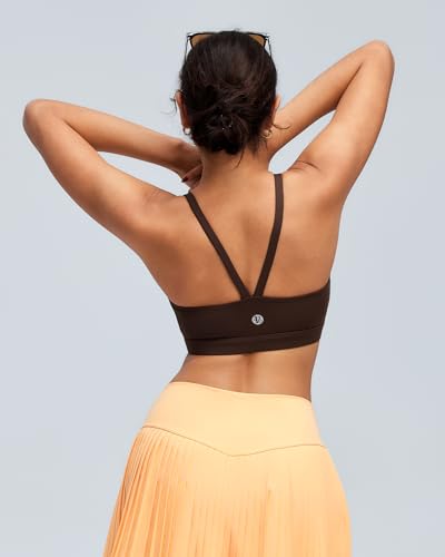 Image of RUNNING GIRL Sports Bras for Women,Light Impact Molded Cup Strap Sports Bra with Sewn in Pads,Best for A-C Cup