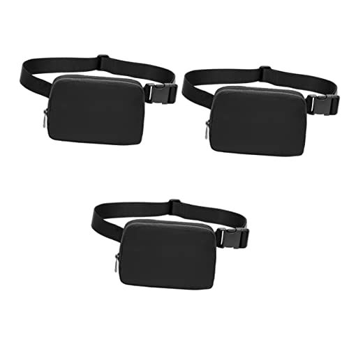 Bolsa de pecho para correr impermeable cruzada de nylon negro mujer