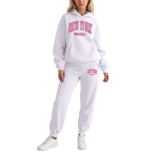 Survêtement pour femme en coton imprimé New York ensemble streetwear