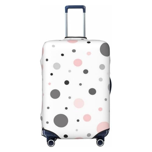 Pink Gray White Modern Polka Dot Pattern Print Luggage Suitcase Covers Elastic Washable Luggage Protector Luggage Covers For Suitcase