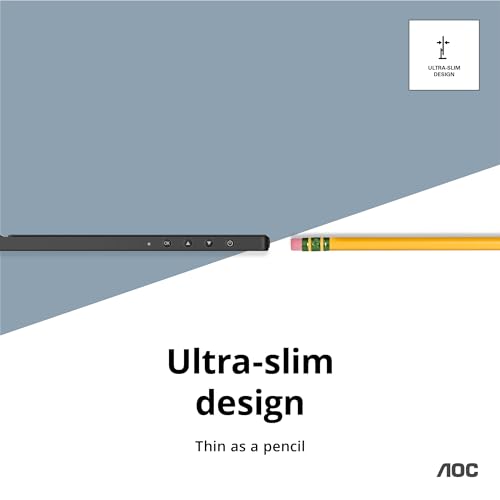 Image of AOC 16T3EA 16'' Class USB-C Ultra-Slim Portable Monitor with IPS Panel, Full HD 1920x1080 Resolution, Built-in kickstands for Portrait /Landscape View, PC /MacBook, VESA Mount, Carrying Bag Included