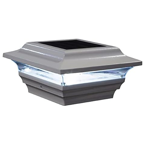 Classy Caps SL211W Aluminum Imperial Solar Post Cap, Fits a 4" x 4" 3.5" x 3.5" Post, White Cover