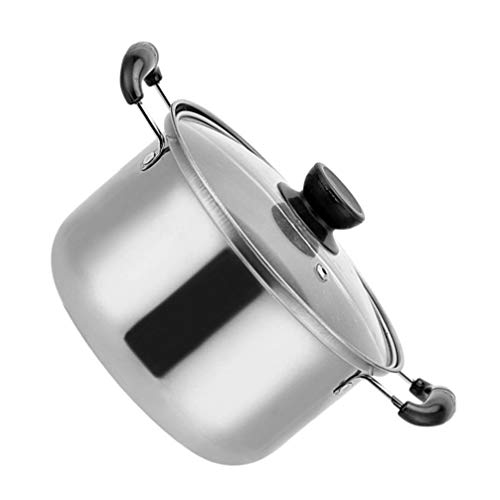Olla vaporera, Olla de Acero Inoxidable para Leche, Olla para cocinar, ollas de inducción, Olla para Sopa, Olla para Estufa con Tapa, Cacerola, Utensilios de Cocina