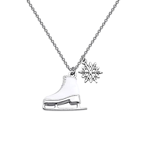 Skater Keychain Ice Skate Keychain White Enameled Figure Skating Pendant Team Sport Skater Jewelry Skate Lover Gift