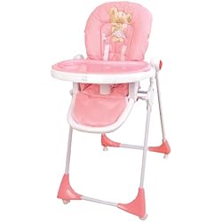 Trona Ikea Rosa TORAL Trona Bebe Evolutiva - Plegable, Reclinable y Segura - Trona Bebe con Altura Ajustable - Bandeja Extraíble y Fácil de Limpiar - Trona Portatil Bebe Modelo Osito Color Rosa