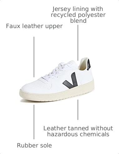 Image of Veja Men's V-10 Prime Leather Extra-White Classic Low-Profile Sneakers