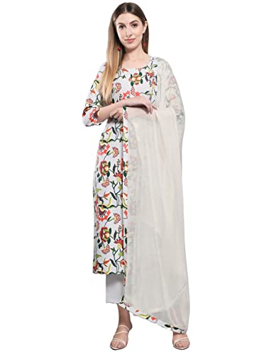 Ensemble kurta droit imprimé floral NIYAMA en coton mélangé haute qualité