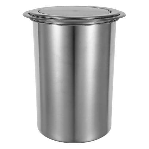 WESIEVYA Cubo de Basura de Acero Inoxidable Empotrado para Encimera, con Tapa Abatible, Set de 3 Piezas D-205z-430-29, Papelera Integrada para Cocina, Oficina y Restaurante, Diseño Moderno