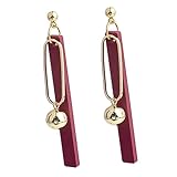 Garneck Pendientes Largos Colgantes de Invierno para Mujer Pendientes Rojos de Borlas Geométricos Ligeros y Retro Accesorios Ideales para Fiestas y Ropa Casual 1 Par