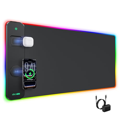 Tapis de souris RVB 80x40cm étanche à induction magnétique