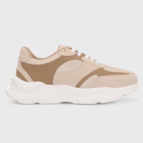 Image of Centrino Women Chunky Sneaker | Cushioned Insole for Comfort | Stylish Lace-Up Design | Perfect for Casual Shoe for Girls (A6855)
