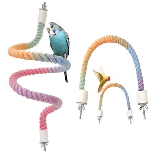 3 PCS of Bird perches Gradient Ropes Used as Climbing Ropes for Parrot Cages Rope Perch with Double Bird cage Swing Toy- Swing