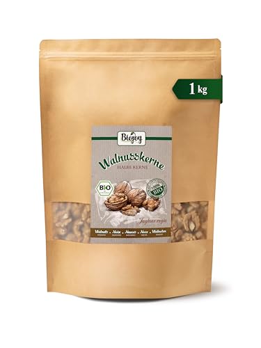 Biojoy Nueces Peladas Ecológicas (1 kg Mitades), crudas y sin aditivos (Juglans regia)