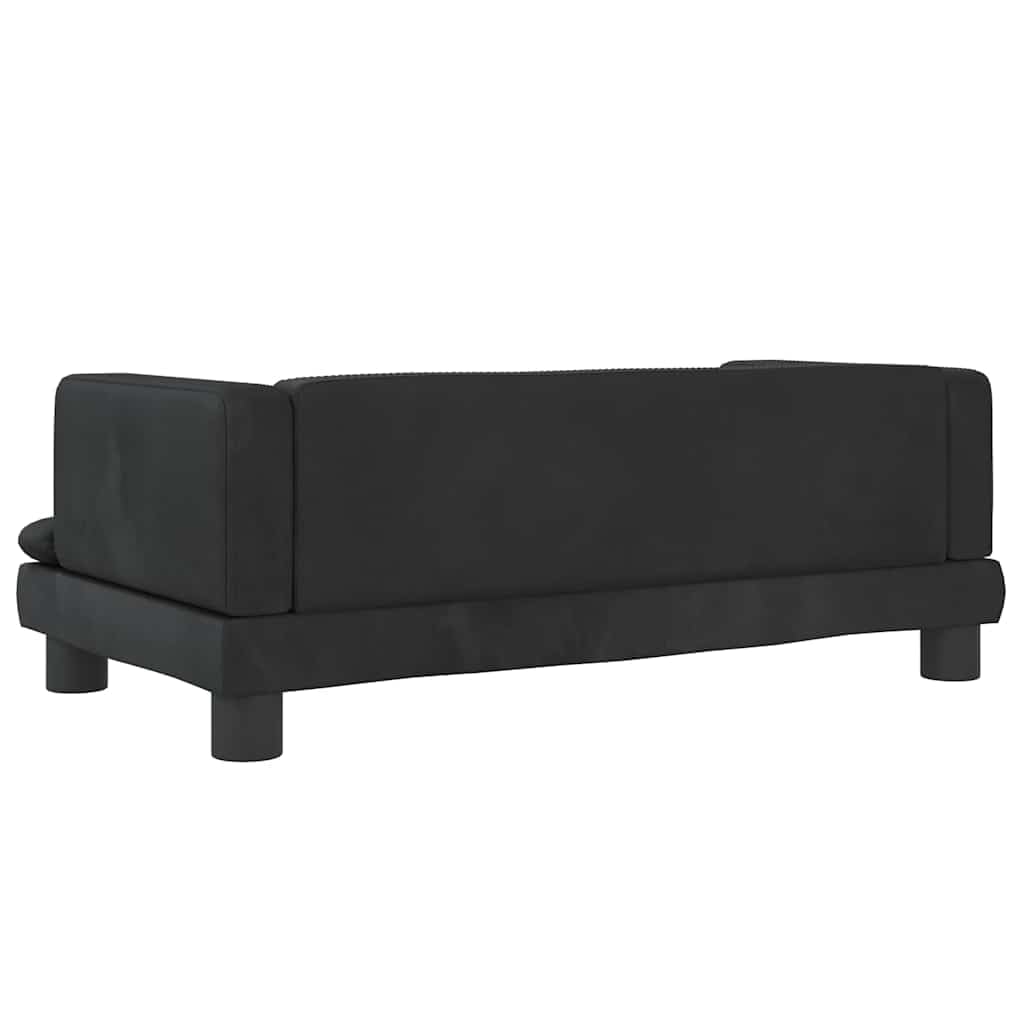 Cuccia per cani in velluto nero, 80 x 45 x 30 cm, con materasso morbido, cestino antiscivolo e rivestimento sfoderabile, ideale come posto per dormire per animali domestici, cuccioli, anziani