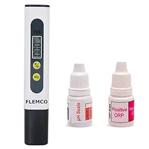 FLEMCO Digital LCD TDS Meter for RO Filter Purifier Water Quality Tester Ph and Orp Testing Liquid Bottle