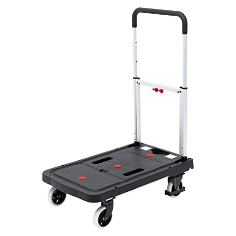 STIER Plattformwagen, Rollwagen, vollständig klappbar, Tragkraft 137 kg, 680 x 410 x 920/80 mm, 2 Lenk- & 2 Bockrollen Cover
