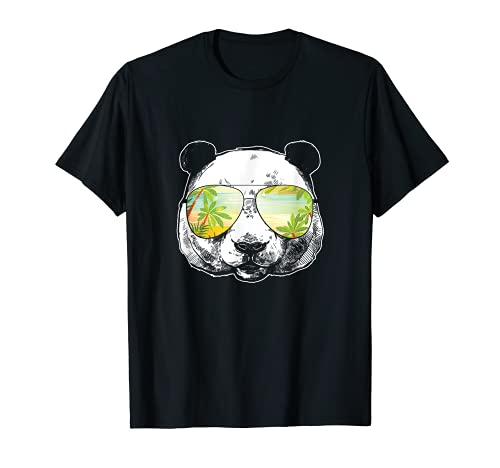 Cool Summer Vacation Panda Gafas Surfer Diver Camiseta