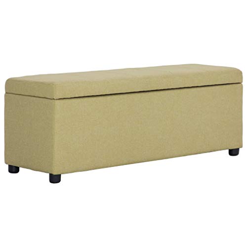 Banc avec compartiment de rangement vert pour chambre et couloir compact