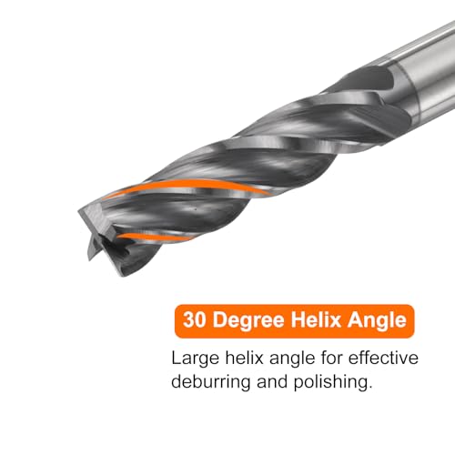 Image of HARFINGTON Carbide Square Nose End Mill Bit 1 /4 inch Cut Dia 4 Flutes TiAlN Coated Milling Cutter for Hardened Steel Metal (1 /4 inch Shank 1 inch Cut Length 3 inch Long 30 Degree Helix)