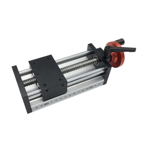 Dual Optical Axis Manual Sliding Table Rail Guide SFU1605 Ball Screw 50-500MM Stroke Manual Workbench Linear Guide Optical Axis Stage Manual Sliding Table(350MM Stroke)