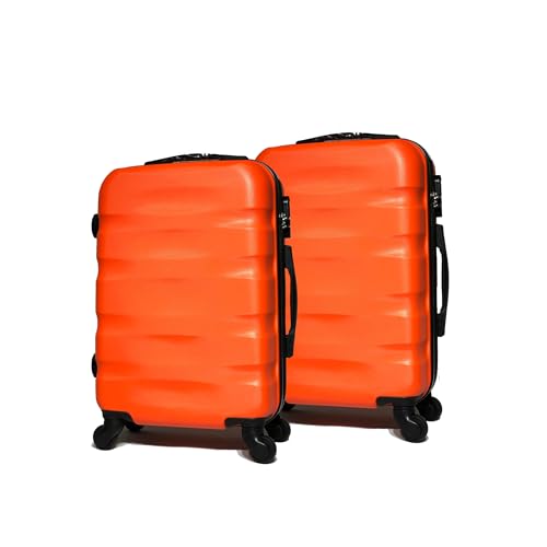 Equipaje de mano CELIMS con dos maletas de cabina ligeras y llamativas en color naranja