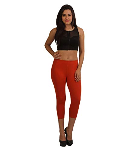 Image of Frenchtrendz Women's Cotton Spandex Stretchable Mid Rise Slim Fit Legging Capris (XS-4XL)