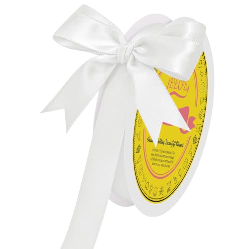 Image of Double Face Off White Satin Ribbon 5 /8 inch X 50 Yards Polyester Off White Ribbon for Gift Wrapping Very Suitable for Weddings Party Invitation Decorations and More