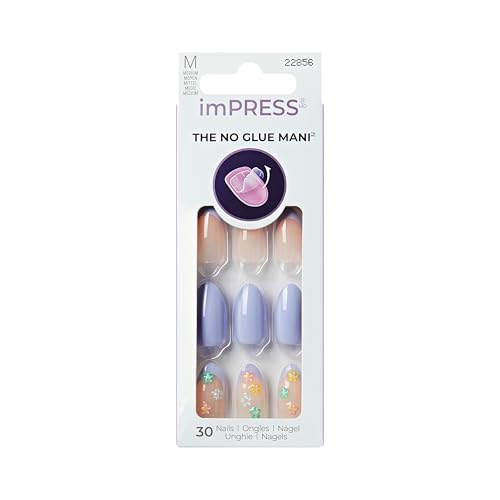 Kiss Impress No Glue Mani Press On Nails Design Pastel Bloom Multicolor Medium Size Almond Shape Includes 30 Nails 1 Mini File 1 Prep Pad 1 Manicure Stick Instruction Sheet