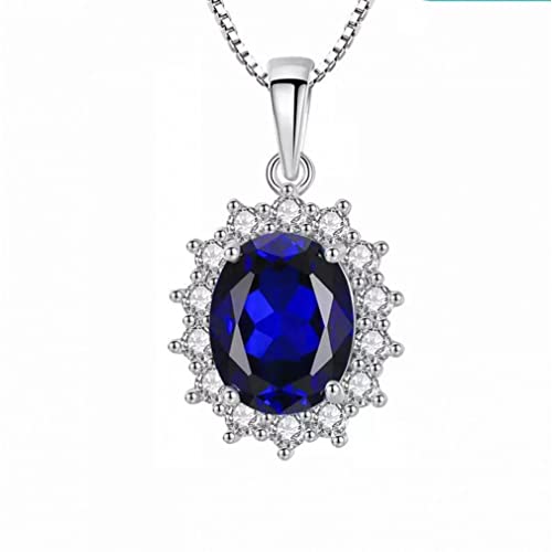 Collier pendentif ovale en argent 925 de haute joaillerie