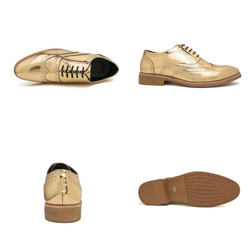 Mens Brogue Patent Leather Lace Up Formal Oxford Classic Wing Tips Tuxedo Modern Business Dress Wedding Derby Shoes4