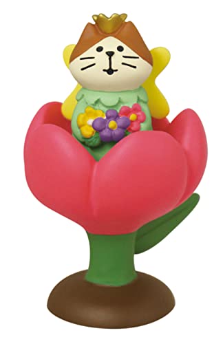 DECOLE デコレ concombre コンコンブル 親指姫猫(チューリップ付き) ZCB-51653 ミニチュア ガーデン 庭 スプリング 動物 アニマル 置物