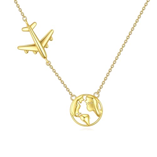 Collier avion argent 925 VONALA cadeau parfait pour femme voyageuse