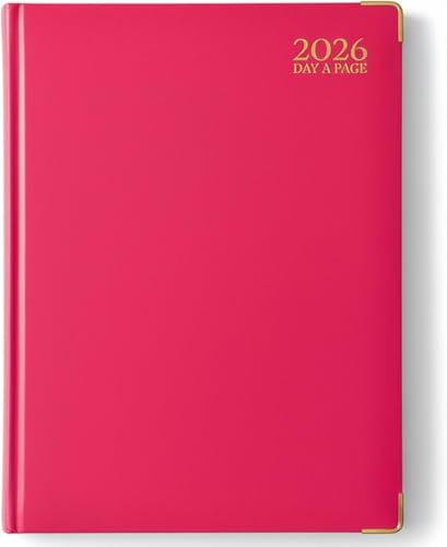 G4GADGET 2026 Diary A5 Day A Page - Pink | Hardback Cover | Daily Planner with Hourly Slots | Comprehensive Information and Note Sections