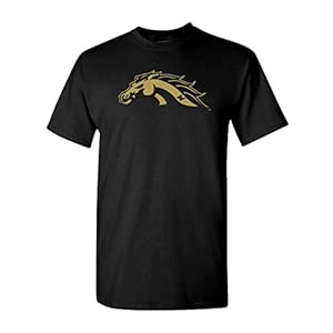 CreateMyTee | Western Michigan Bronco Head One Color T-Shirt | (Black, X-Large)