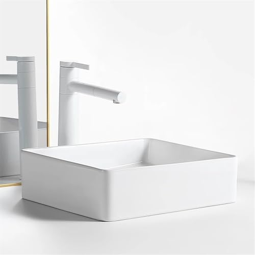 Lavabos de baño para encimeras modernas estilo nórdico circular blanco 5