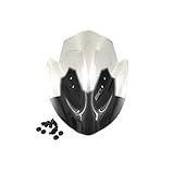 Compatible with Kawasaki ER6N 2012-2016 Motorcycle Accessories ABS Plastic Front Windshield Windscreen Shield Protector Windproof Deflector(Clear)