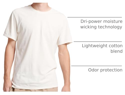 Image of Russell Athletic Mens Dri-Power Short Sleeve Tees, Moisture Wicking, Odor Protection, UPF 30+, Sizes S-4x