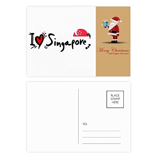 Cartes postales I Love Singapour lot de 20 souvenirs design cœur pour correspondance