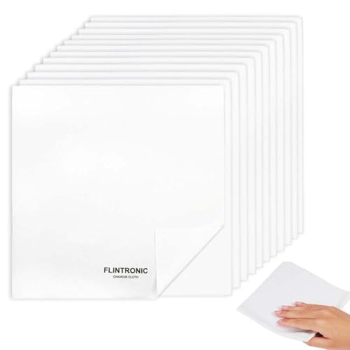 Flintronic 12er Pack Reinigungstücher, Fusselfreie Tücher, Staubtuch, wiederverwendbar, zum Ölen von Holz, Reinigen von Glas und Bildschirmen, 30 x 30 cm