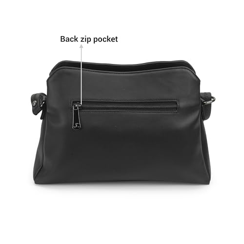 Image of Mochi Women Casual Faux leather Soft Body Zipper closure Solid Sling Bag
