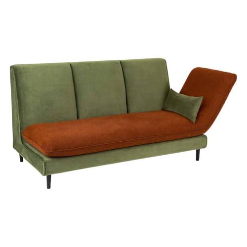 Atmosphera - Banquette Méridienne L'Échappée Vert et Terracotta, 196 cm,