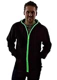 NEON NIGHTLIFE Light Up Hoodie Jacket Sweatshirt, X-Large, Green