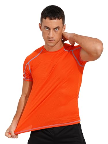 YiZYiF Men's UPF 50+ UV Sun Protection Rash Guard Swim Shirt Short Sleeves Athletic Sports T-Shirt Gym Yoga Workout Tops