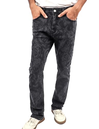 Y2k Skinny Jeans Men Graphic Printed Pants Denim Goth Jeans