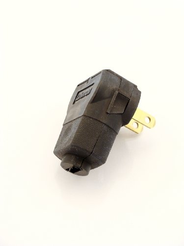Leviton 101AN-00E Angle Plug 15A-125V, 1 Pack, Black